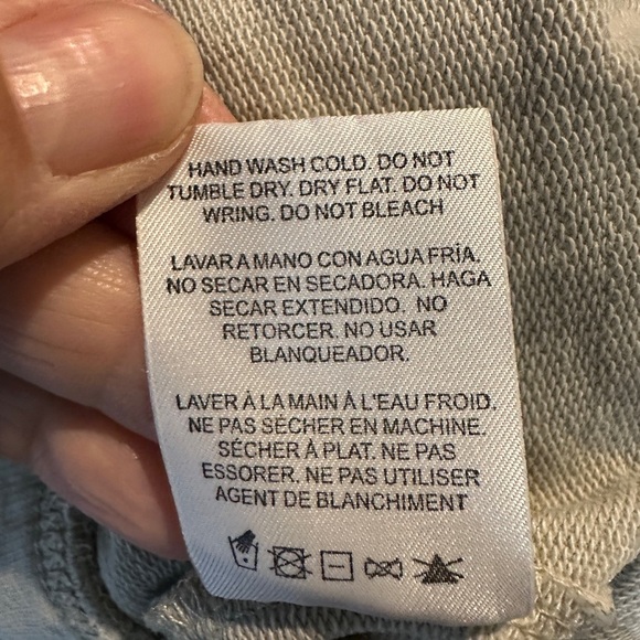 Thread & Supply Wide Leg Crop Pull on pants lagenlook gray comfort cozy sz L GUC - Picture 5 of 6